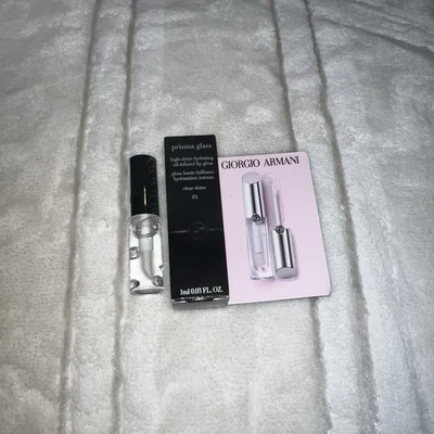 Giorgio Armani Prisma Glass Lip Gloss 01 Clear Shine Deluxe Sample .03oz 1ml NIB - Image 1 of 2