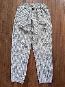Vtg 80s Quiksilver Pants Sz 30 Baggy Skate Surf Striped White Black *RARE - Picture 1 of 11