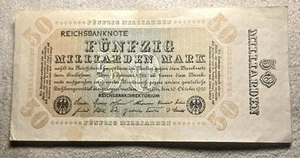 Banknote 50 Milliarden Mark deutsche Reichsbank 1923 Geldschein Sammlung - Bild 1 von 2