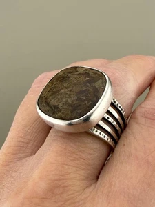 Vintage Retired SILPADA 925 Sterling und Bronzit Modern Statement Ring Gr. 8,25 - Bild 1 von 9