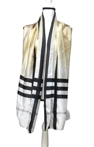 Giani Bernini Ombré Plaid Oblong Scarf, OS, Black/Neutral - Picture 1 of 9