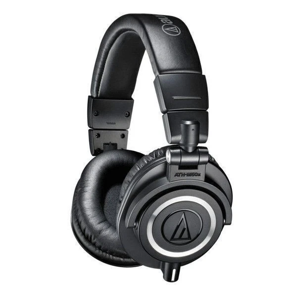 AUDIO-TECHNICA Audio Technica ATHM50X Black Studio Monitor Headphones + Case & Cables ATH-M50X