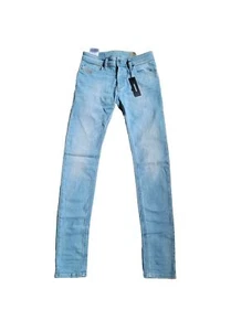 Pantalones de mezclilla Diesel TROXER R48BE ajustados ajustados elásticos en azul claro W29 L32 - Imagen 1 de 15