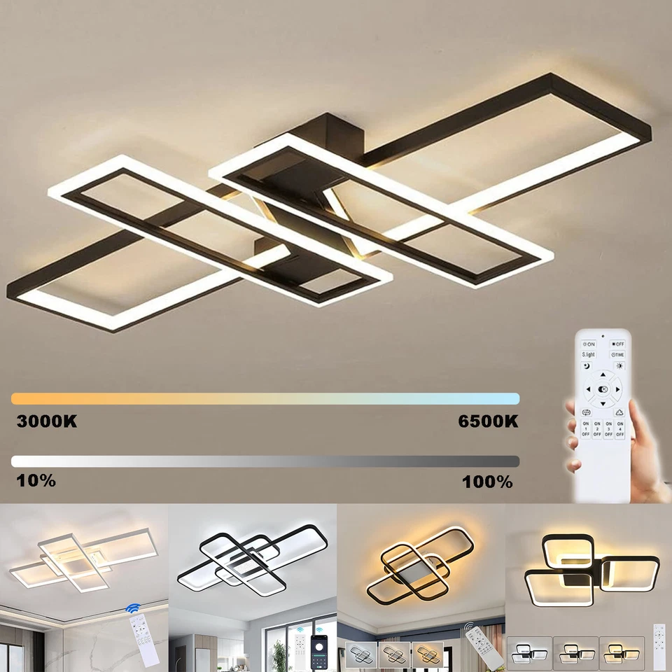 LED Deckenleuchte Dimmbar Deckenlampe mit Fernbedienung Wohnzimmerlampe Licht - Bild 1 von 1