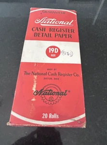 Papel de detalle de caja registradora nacional NCR de colección 1941 19D - Caja completa de 20 rollos - Imagen 1 de 14
