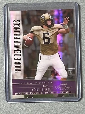 2006 Jay Cutler Playoff Prestige Xtra Points Purple SP /75 RC #198 Rookie Insert - Image 1 of 2