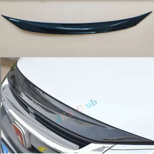 FOR 16-21 HONDA CIVIC Si CARBON FIBER FRONT HOOD BUMPER UPPER TRIM NOSE COVER x - Foto 1 di 11