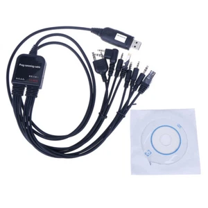8 in 1 Computer USB Programming Cable for Handy walkie talkie car radio.WG - Zdjęcie 1 z 11