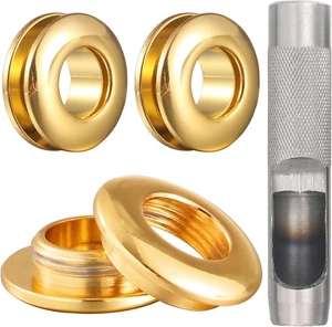 4 Sets Brass Grommets Kit Eyelets and Grommets 11mm Inside Hole Size with 16m... - Picture 1 of 7