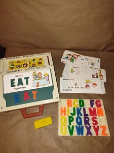 VINTAGE Fisher Price Toys SCHOOL DAYS DESK 1972 vtg FP learning toy magnetic - Picture 1 of 14