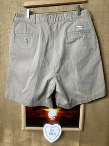 Ralph Lauren Hombre Chino Plisado Beige Shorts 33W Bolsillos Cremallera Bueno Plus - Imagen 1 de 6