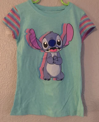 Disney Glitter Stitch T-Shirt  X-Small (4-5) Girls - Image 1 of 4