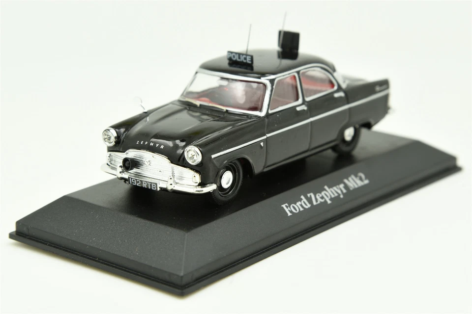 ATLAS 1:43 Ford Zephyr Mk2 Negro Coche de Policía Británica Modelo DieCast Metal Foto 1 de 4