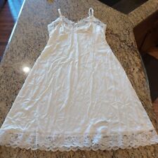 Vintage LORRAINE Nightgown ANTRON III Nylon Sleeveless Size 38 Tall Lace Ivory 