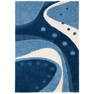 SAFAVIEH Florida Shag SG473-6511 Dark Blue / Ivory Rug - Picture 1 of 18