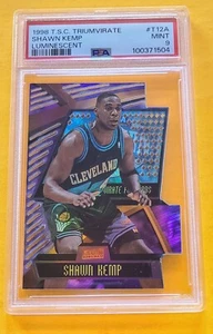 1998 STADIUM CLUB TRIUMVIRATE LUMINESCENT #T12A SHAWN KEMP PSA 9 MINT *POP 2* - Picture 1 of 2