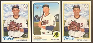 LOTTO 3 CARTE 2022 TOPPS HERITAGE HIGH NUMBER ROYCE LEWIS #515 ROOKIE RC ARCHIVI - Foto 1 di 2
