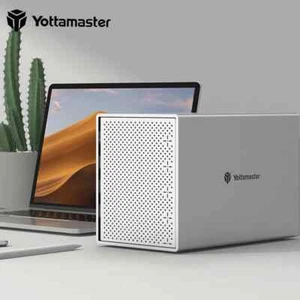 Yottamaster 5 Bay Hard Drive Enclosure USB3.0 Type-B For 2.5" 3.5" SATA HDD 80TB - Picture 1 of 11