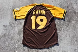 New! Tony Gwynn #19 San Diego Padres Brown Pull-Over Baseball Jersey Adult LRG - Picture 1 of 2