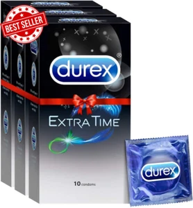 Condoms 30 Pack Extra Time Extended Pleasure Long Lasting Lubricated Latex - Picture 1 of 12