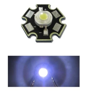 2 X LED 1W BIANCO CON DISSIPATORE CALORE 3V alta luminosità luce bianca 6000k  - Foto 1 di 2