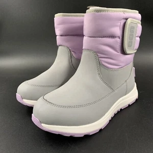 UGG KIDS TOTY WEATHER SNOW BOOTS SIZE 13K LILAC FROST / GRAY SHEEPSKIN LINED - Picture 1 of 18