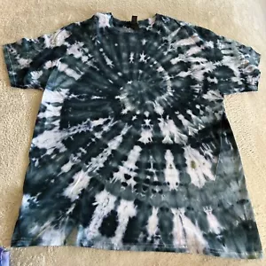 NEU Gildan Herren dunkelgrün blau Spirale Eis Batik Kurzarm Hemd XL - Bild 1 von 7
