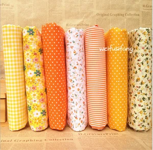 Stoffpaket Orange Quilt Stoffreste 7*( 25*25cm) 100 % Baumwolle - Picture 1 of 2
