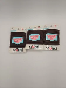 Bandas para el cabello Scunci, marrón, elásticas, paquete de 3 (18 unidades) - Imagen 1 de 1