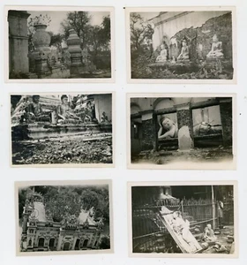 Lote de 6 fotos nítidas escenas Monywa Myanmar Birmania fotografía vintage de la Segunda Guerra Mundial 1945 - Imagen 1 de 6