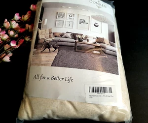 2 Donren Natural Faux Linen Curtain Panels 70x84  Rod Pocket & Back Tab Beige M1 - Bild 1 von 4