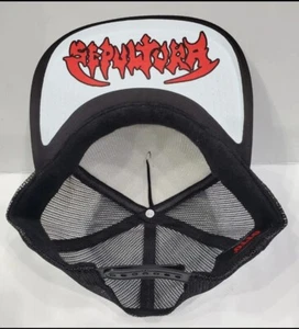 MetalHead Black Death Gothic Industrial Thrash Red S BottomTop Trucker Adjust - Picture 1 of 2