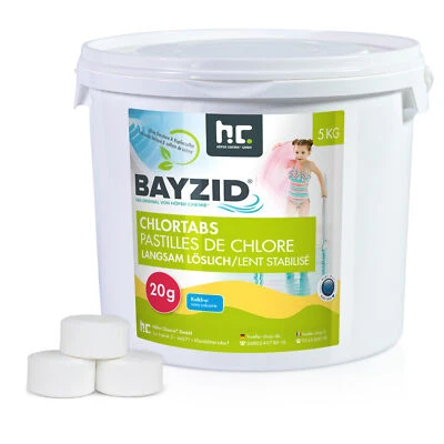 Chlortabletten 20g Langsam löslich 5kg BAYZID Chlor Tabs Pool Schwimmbad - Bild 1 von 4