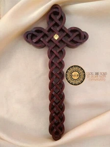 Cruz de mano tallada hecha a mano "nudo celta" para obispos  - Imagen 1 de 7