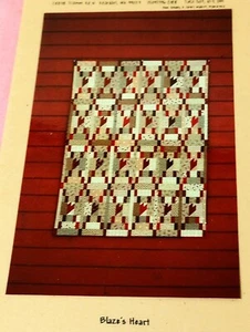 Pieced Quilt Pattern BLAZE'S HEART by Buggy Barn Lap Throw Baby Crib 43 x 58" - Picture 1 of 1