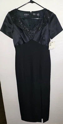 Vestido de Baile de Noche Liz Claiborne Pequeño Negro Lentejuelas 2P Foto 1 de 4