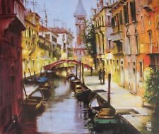 VAKHTANG Evening Stroll Hand Signed Limited Edition Giclee on Embellished Canvas