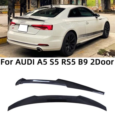 For AUDI A5 S5 RS5 B9 B9.5 Coupe 2DR 2018-2025 Carbon Fiber Trunk Wing Spoiler - Image 1 of 4