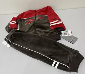 Tuta tuta felpa bambino vintage Y2K Reebok 2T rossa e marrone nuova con etichette - Foto 1 di 15