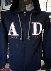 Felpa uomo Angel Devil con zip, logo in rilievo, tasche e cappuccio art 14010045 - Imagen 1 de 10