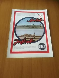 1969 SOKO AIRCRAFT YUGOSLAVIA GALEB JASTREB AEREO MILITARE VINTAGE AD PUB - Picture 1 of 1