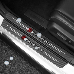 4Pcs Car Threshold Strip Door Plate Sill Scuff Cover Sticker for Mercedes Benz - Foto 1 di 10