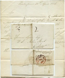 SCOTLAND 1826 LETTER PRESTONPANS PPO UNPAID BOXED ...SIGNED ALEXR SPENCE - Picture 1 of 4