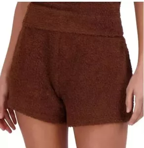 NWT Steve Madden Women's Pull-on Chenille Sleep Shorts, Tiramisu Brown Small - Picture 1 of 6