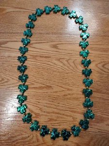 Amscan Shamrock Frenzy Necklace 1 Piece 20 in Long Plastic Green and Gold Beads - Picture 1 of 6