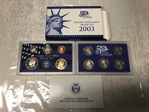 2003 S Proof Set Original Box & COA 10 Coins CN-Clad US Mint - Picture 1 of 1