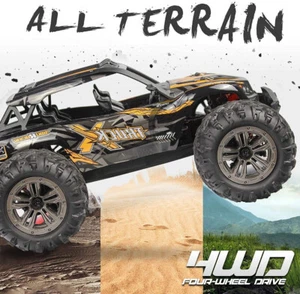 1:16 Radio Remote Control 2.4G 4WD Car w/LED Off-Road Monster Truck Blue RC - Picture 1 of 8