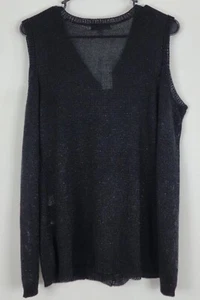 NY&C NWT Womens Cold Shoulder Sheer Long Sleeve Sweater Blouse Size M MSRP $55 - Picture 1 of 10