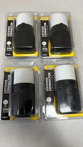 LOT OF 4 Hubbell 30A Black/White 4Wire Locking Grounding Connector Model L1430CZ - Picture 1 of 1