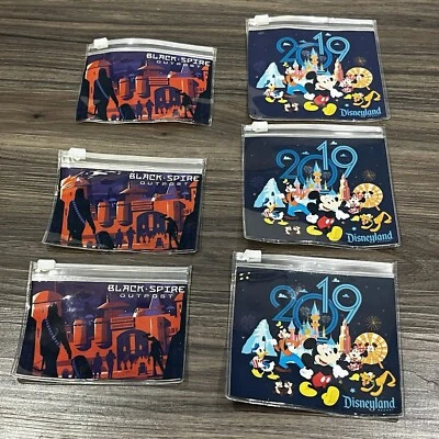 6 2019 Disney Parks Star Wars Black Spire Disneyland Plastic Pin Lanyard Pouches - Image 1 of 4